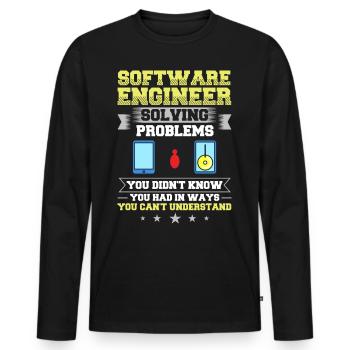 Software Engineering Software Engineering Engineer - Men's Premium Organic Long Sleeve Shirt - black - Front - Nico (187cm)