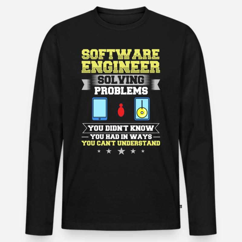 Software Engineering Softwaretechnik Ingenieur - Männer Premium Bio Langarmshirt - Schwarz