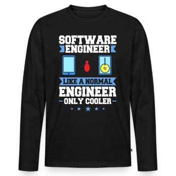 Génie logiciel Ingénieur en génie logiciel - T-shirt manches longues Premium bio Homme - noir - Devant - Nico (187cm)
