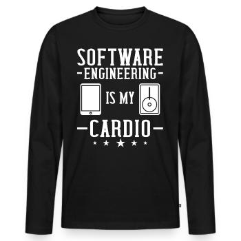 Génie logiciel Ingénieur en génie logiciel - T-shirt manches longues Premium bio Homme - noir - Devant - Nico (187cm)