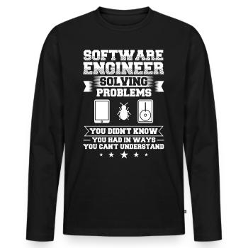 Software Engineering Software Engineering Engineer - Men's Premium Organic Long Sleeve Shirt - black - Front - Nico (187cm)