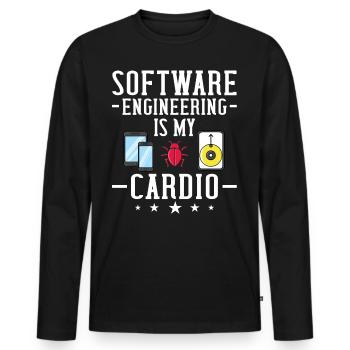 Génie logiciel Ingénieur en génie logiciel - T-shirt manches longues Premium bio Homme - noir - Devant - Nico (187cm)