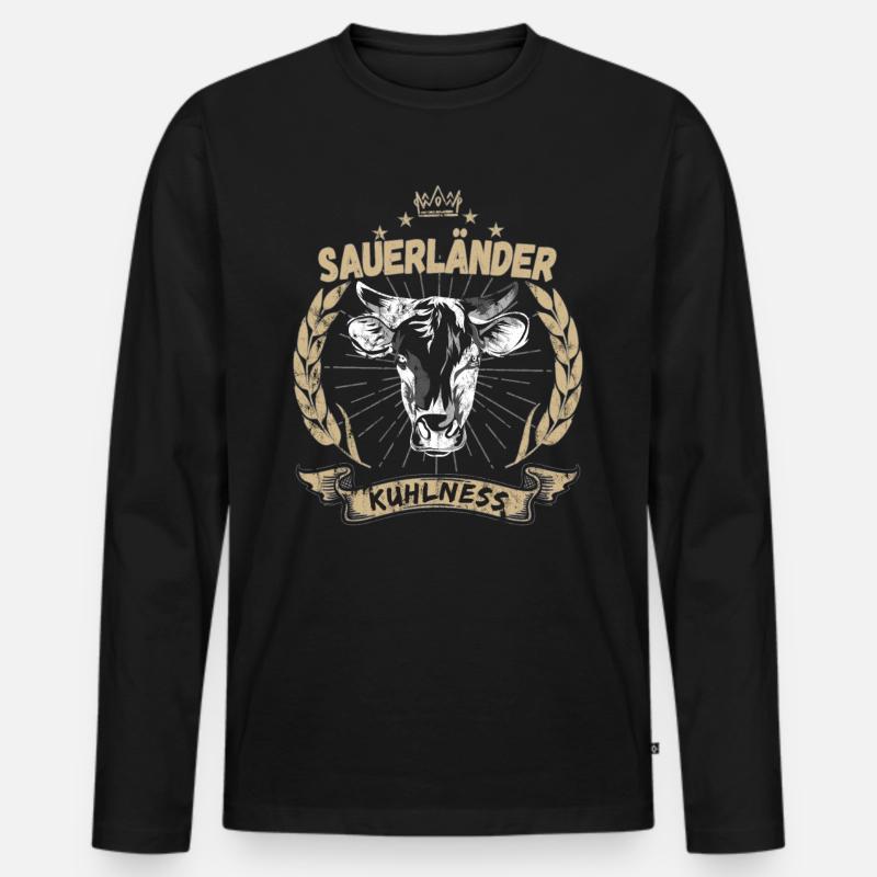 Sauerländer kuhlness - Männer Premium Bio Langarmshirt - Schwarz