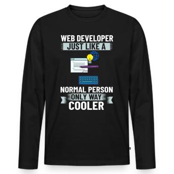 Web Development Web Developer Developer Manager - Men's Premium Organic Long Sleeve Shirt - black - Front - Nico (187cm)