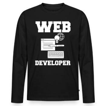 Web Development Web Developer Developer Manager - Men's Premium Organic Long Sleeve Shirt - black - Front - Nico (187cm)