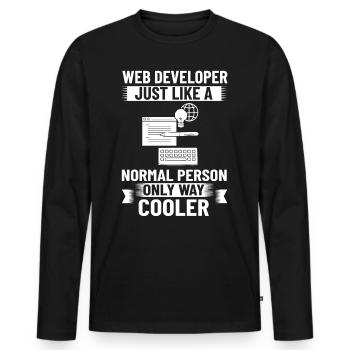 Web Development Web Developer Developer Manager - Men's Premium Organic Long Sleeve Shirt - black - Front - Nico (187cm)