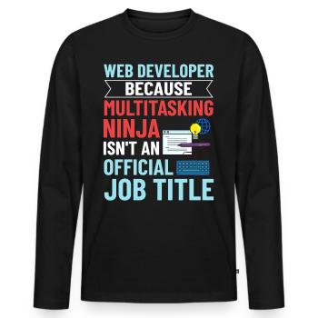 Web Development Web Developer Developer Manager - Men's Premium Organic Long Sleeve Shirt - black - Front - Nico (187cm)