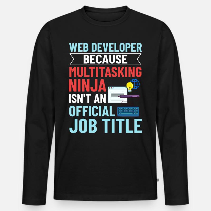 Web Entwicklung Webentwickler Entwickler Manager - Männer Premium Bio Langarmshirt - Schwarz