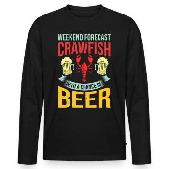 Crabs Cooking Pot Tails Crab Lobster - Men's Premium Organic Long Sleeve Shirt - black - Front - Nico (187cm)