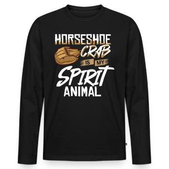 Crabe en fer à cheval Crabe en fer à cheval Crabes des Moluques - T-shirt manches longues Premium bio Homme - noir - Devant - Nico (187cm)