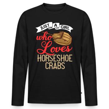 Crabe en fer à cheval Crabe en fer à cheval Crabes des Moluques - T-shirt manches longues Premium bio Homme - noir - Devant - Nico (187cm)