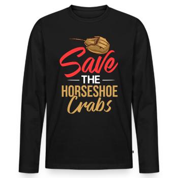 Crabe en fer à cheval Crabe en fer à cheval Crabes des Moluques - T-shirt manches longues Premium bio Homme - noir - Devant - Nico (187cm)