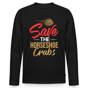 Crabe en fer à cheval Crabe en fer à cheval Crabes des Moluques - T-shirt manches longues Premium bio Homme - noir - Devant - Nico (187cm)