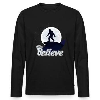 Big Foot Moon Believe - T-shirt manches longues Premium bio Homme - noir - Devant - Nico (187cm)
