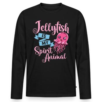 Qualle Meduse Fisch Tank Meerestiere Aquarium - Männer Premium Bio Langarmshirt - Schwarz - Vorne - Nico (187cm)