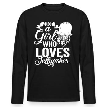 Méduse Méduse Aquarium d’animaux marins Aquarium - T-shirt manches longues Premium bio Homme - noir - Devant - Nico (187cm)