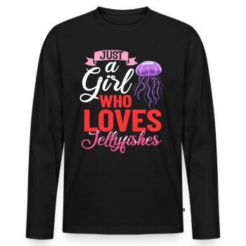 Qualle Meduse Fisch Tank Meerestiere Aquarium - Männer Premium Bio Langarmshirt - Schwarz - Vorne - Nico (187cm)