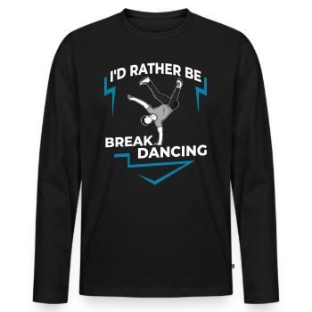 Breakdance Musique Breaking BBoy Bgirl - T-shirt manches longues Premium bio Homme - noir - Devant - Nico (187cm)
