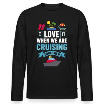 Cruise Ship Cruise Cruise Cruise - Men's Premium Organic Long Sleeve Shirt - black - Front - Nico (187cm)