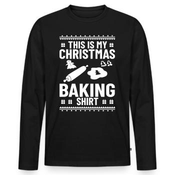 Weihnachten Backen Plätzchen Kekse Lebkuchen - Männer Premium Bio Langarmshirt - Schwarz - Vorne - Nico (187cm)