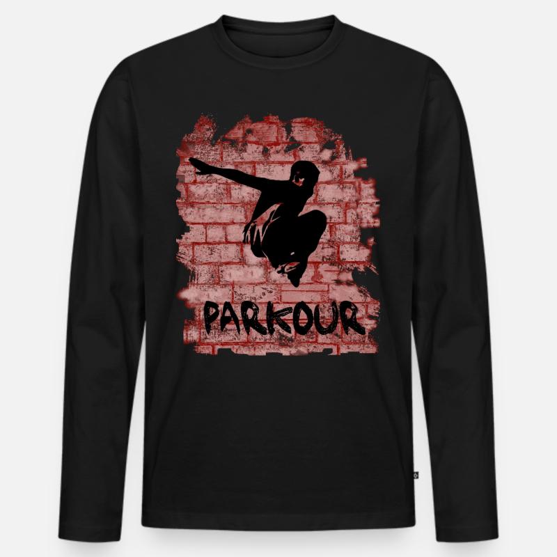 Parkour - Männer Premium Bio Langarmshirt - Schwarz