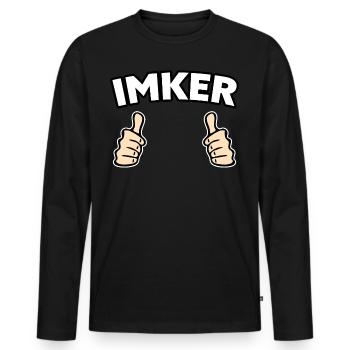 Imker Biene Geschenkidee - Männer Premium Bio Langarmshirt - Schwarz - Vorne - Nico (187cm)