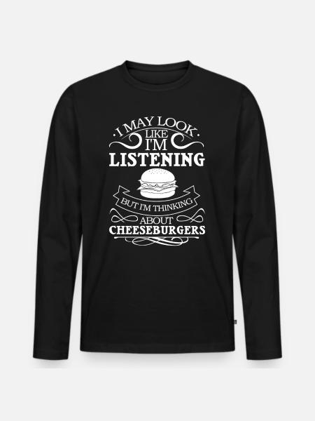 Cheeseburger Cheese Sandwich Hamburger - Men's Premium Organic Long Sleeve Shirt - black