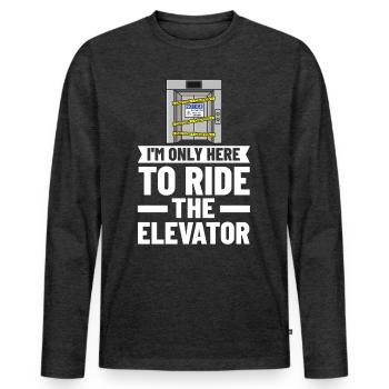 Technicien d’ascenseur Élévateur élévateur - T-shirt manches longues Premium bio Homme - anthracite chiné - Devant - Nico (187cm)