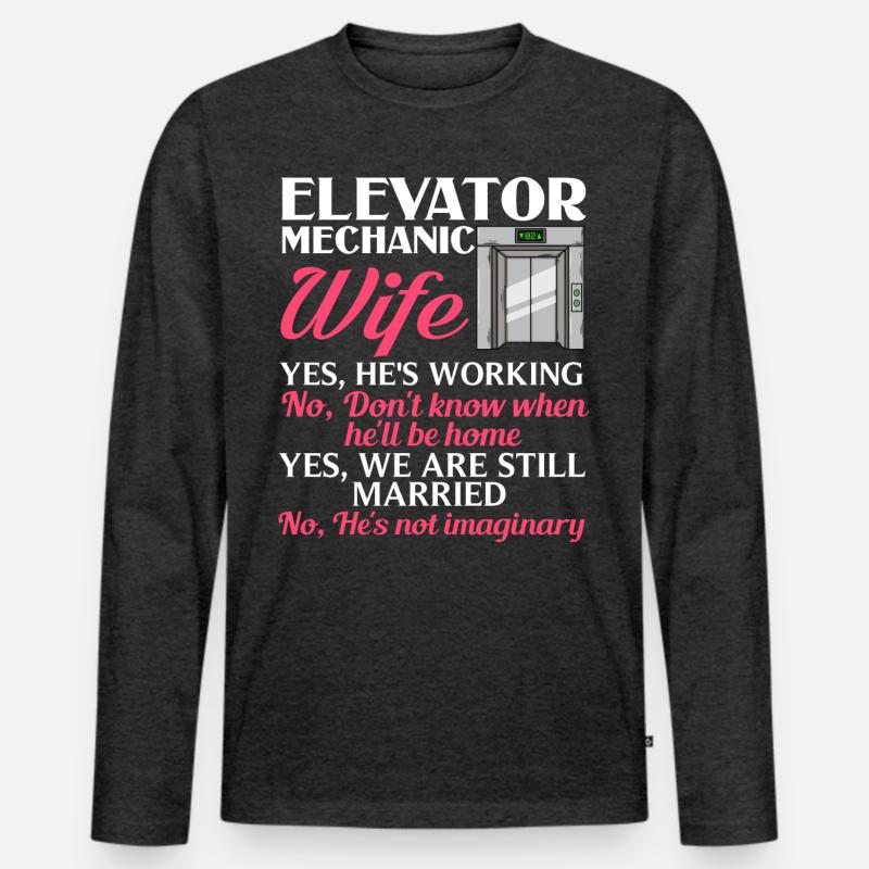Elevator Elevator System Technician Woman Elevator Elevator Men's Premium Organic Long Sleeve Shirt