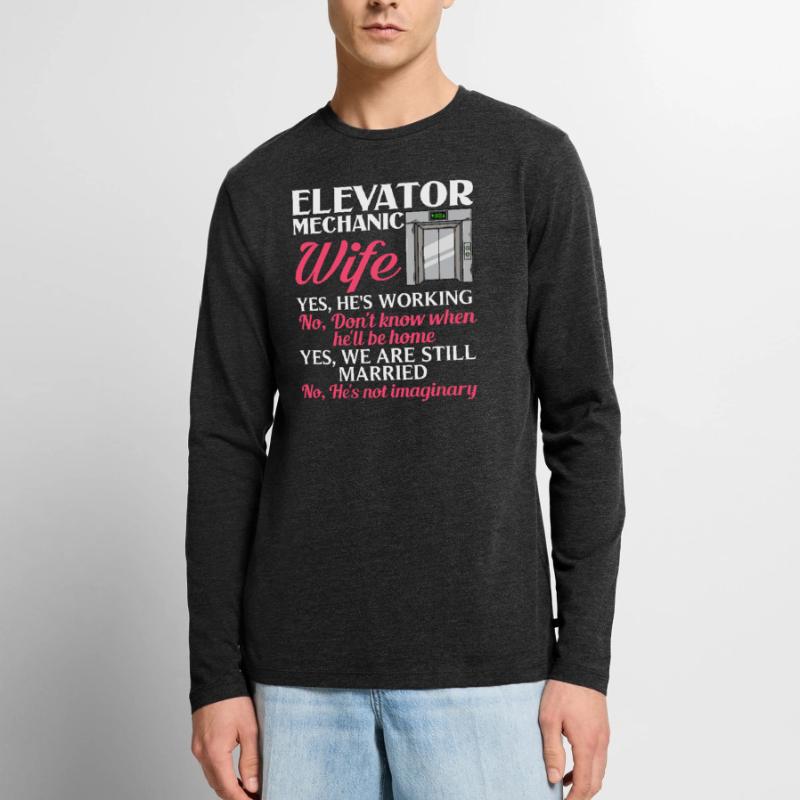 Elevator Elevator System Technician Woman Elevator Elevator Men's Premium Organic Long Sleeve Shirt
