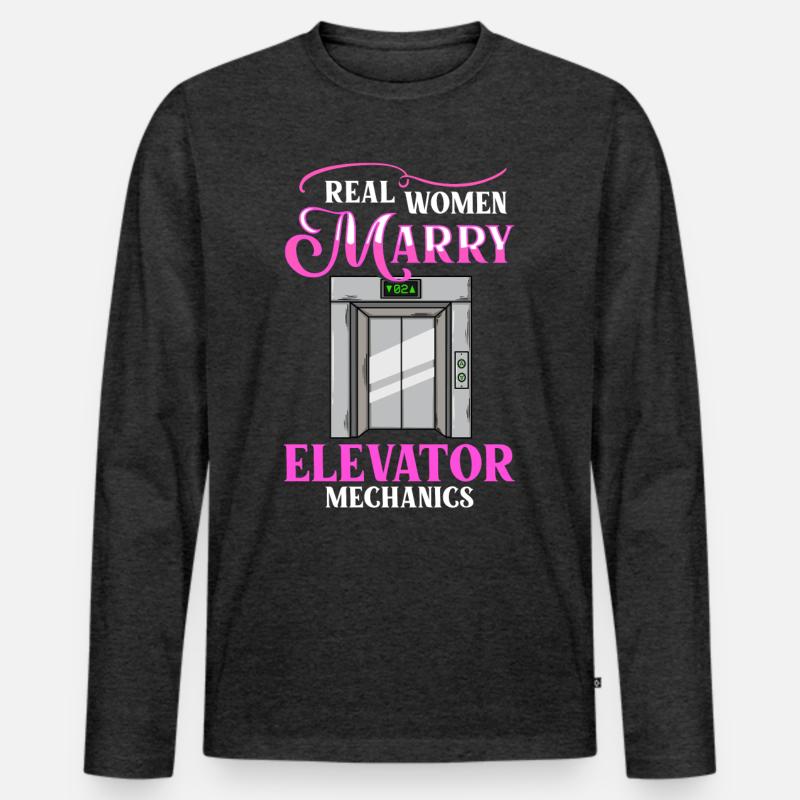 Elevator Elevator System Technician Woman Elevator Elevator Men's Premium Organic Long Sleeve Shirt