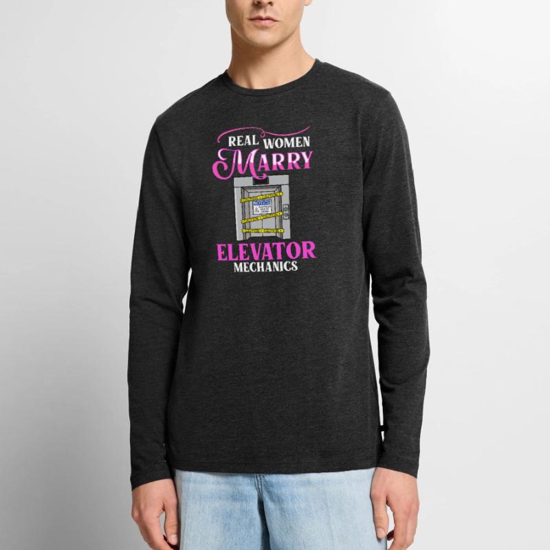 Elevator Elevator System Technician Woman Elevator Elevator Men's Premium Organic Long Sleeve Shirt