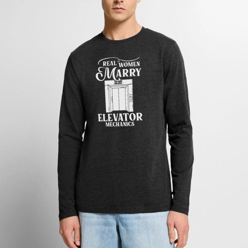 Elevator Elevator System Technician Woman Elevator Elevator Men's Premium Organic Long Sleeve Shirt