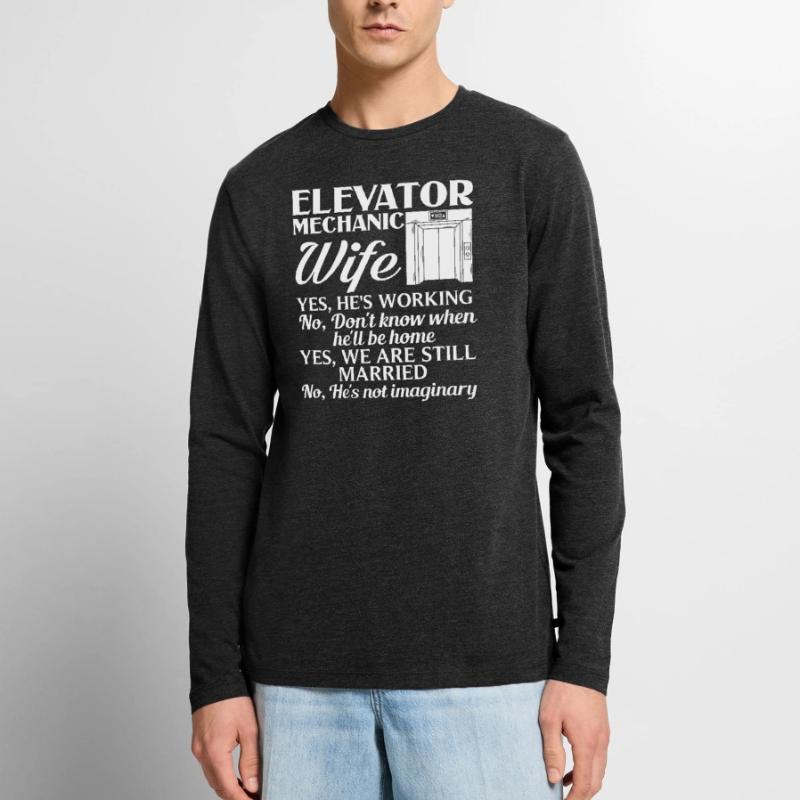 Elevator Elevator System Technician Woman Elevator Elevator Men's Premium Organic Long Sleeve Shirt