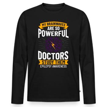 Epilepsie Krampf Erkrankung Epileptischer Anfall - Männer Premium Bio Langarmshirt - Schwarz - Vorne - Nico (187cm)