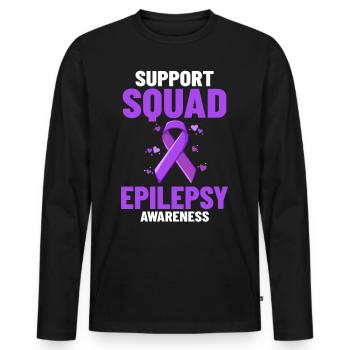Epilepsie Krampf Erkrankung Epileptischer Anfall - Männer Premium Bio Langarmshirt - Schwarz - Vorne - Nico (187cm)