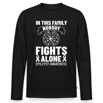 Epilepsy Convulsive disease Epileptic seizure - Men's Premium Organic Long Sleeve Shirt - black - Front - Nico (187cm)