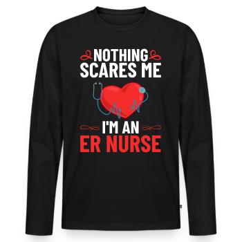 Infirmière d’urgence Premiers soins - T-shirt manches longues Premium bio Homme - noir - Devant - Nico (187cm)