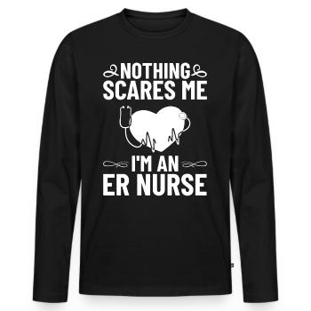 Infirmière d’urgence Premiers soins - T-shirt manches longues Premium bio Homme - noir - Devant - Nico (187cm)