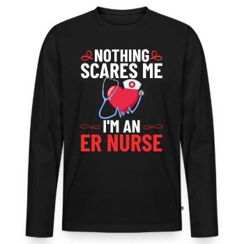 Premiers soins d'infirmière d'urgence de salle d'urgence - T-shirt manches longues Premium bio Homme - noir - Devant - Nico (187cm)