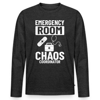 Emergency Room Emergency Nurse First Aid - Men's Premium Organic Long Sleeve Shirt - heather anthracite - Front - Nico (187cm)