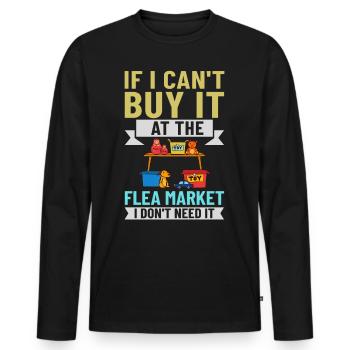 Flea Market Flea Market Funny Articles Market - Men's Premium Organic Long Sleeve Shirt - black - Front - Nico (187cm)