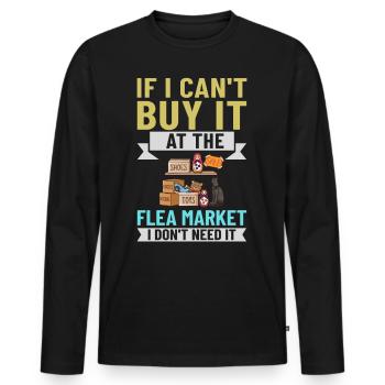 Flea Market Flea Market Funny Articles Market - Men's Premium Organic Long Sleeve Shirt - black - Front - Nico (187cm)