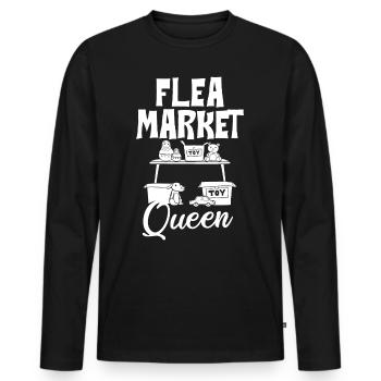 Flea Market Flea Market Funny Articles Market - Men's Premium Organic Long Sleeve Shirt - black - Front - Nico (187cm)
