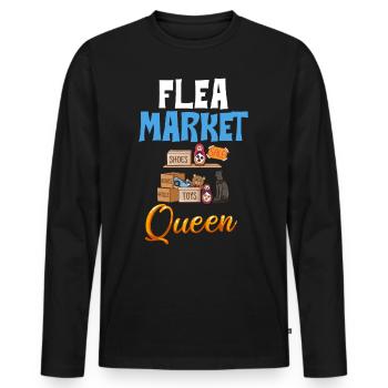 Flea Market Flea Market Funny Articles Market - Men's Premium Organic Long Sleeve Shirt - black - Front - Nico (187cm)
