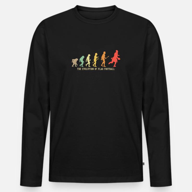 Evolution Flag Football - Männer Premium Bio Langarmshirt - Schwarz