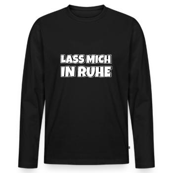 Lass mich in Ruhe - Männer Premium Bio Langarmshirt - Schwarz - Vorne - Nico (187cm)