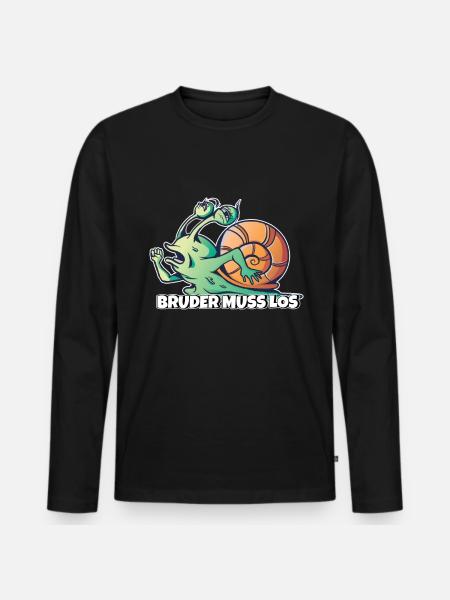 Bruder muss los - Männer Premium Bio Langarmshirt - Schwarz