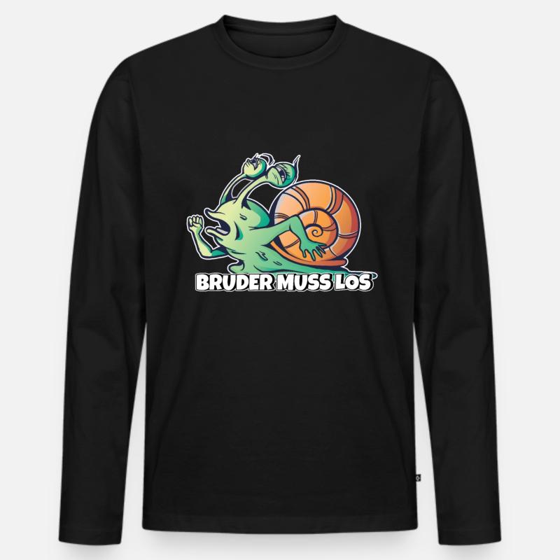 Bruder muss los - Männer Premium Bio Langarmshirt - Schwarz