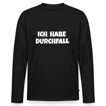 Ich habe Durchfall - Männer Premium Bio Langarmshirt - Schwarz - Vorne - Nico (187cm)